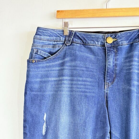 Democracy Womens 22 Skinny Distressed Holes "Ab'solution Slimming Stretch Jeans - Picture 2 of 8